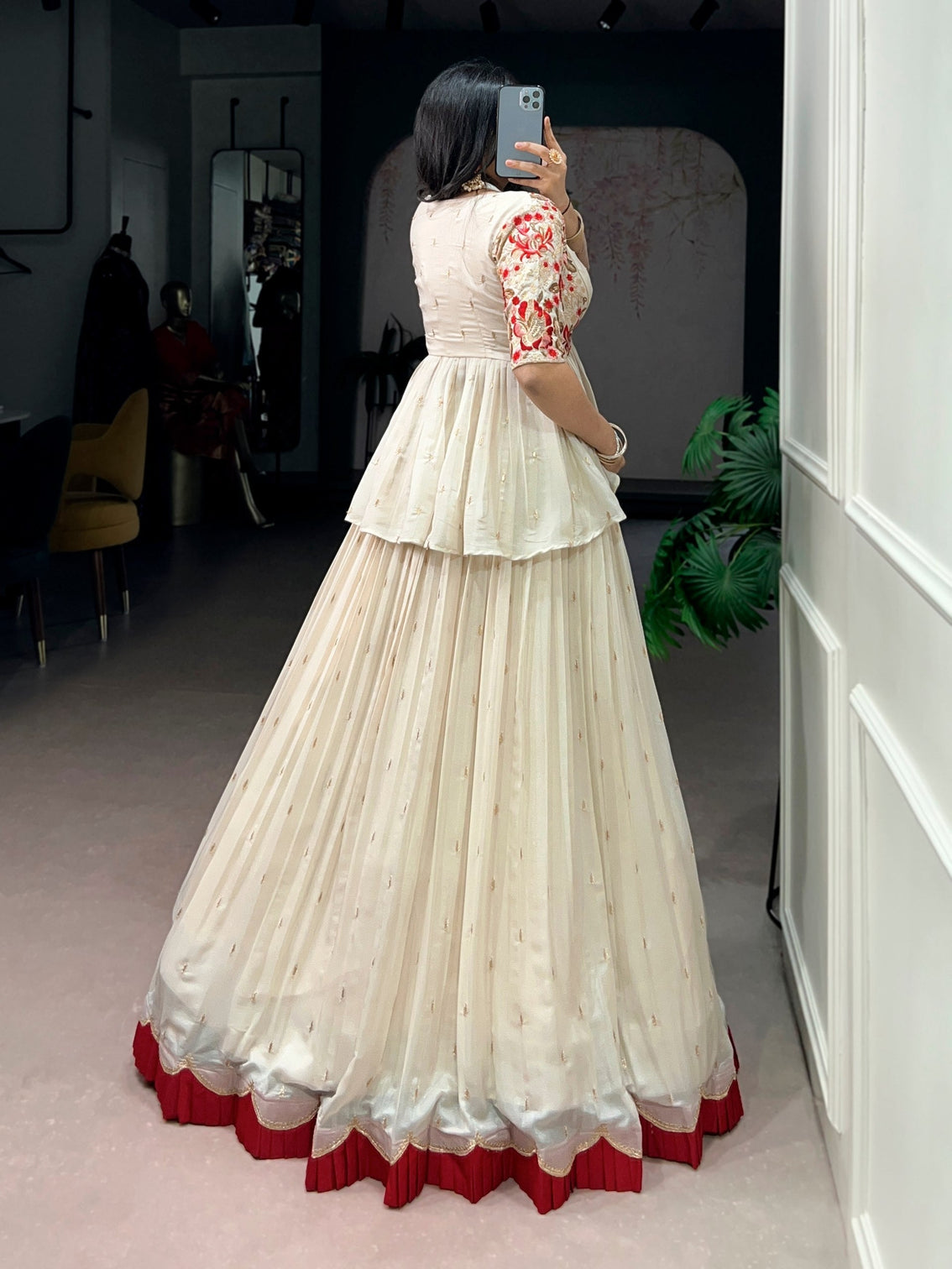 White Chocolate Silk Lehenga Set