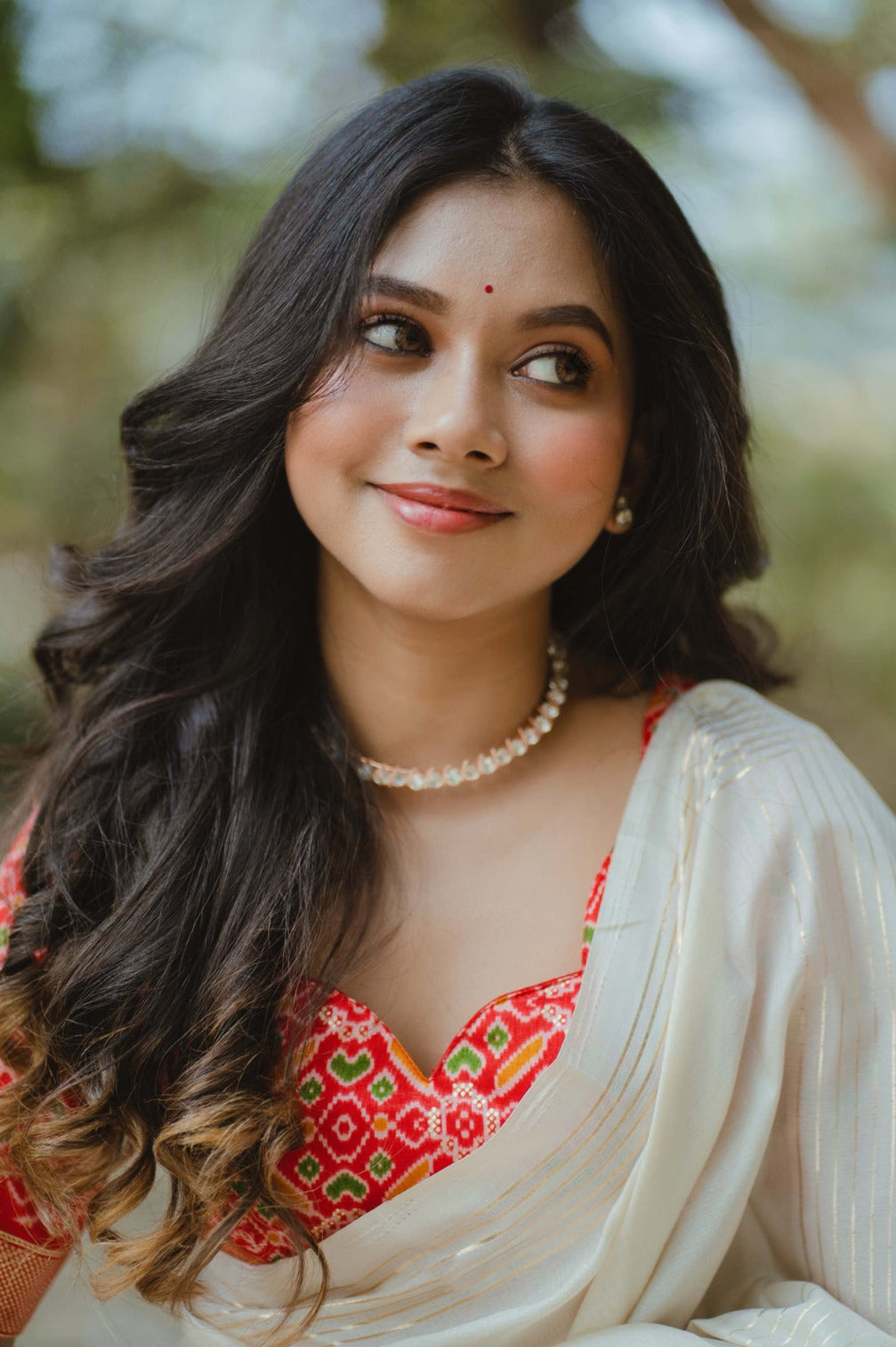 White Color Plain Manipuri Tussar Indian Wedding Saree