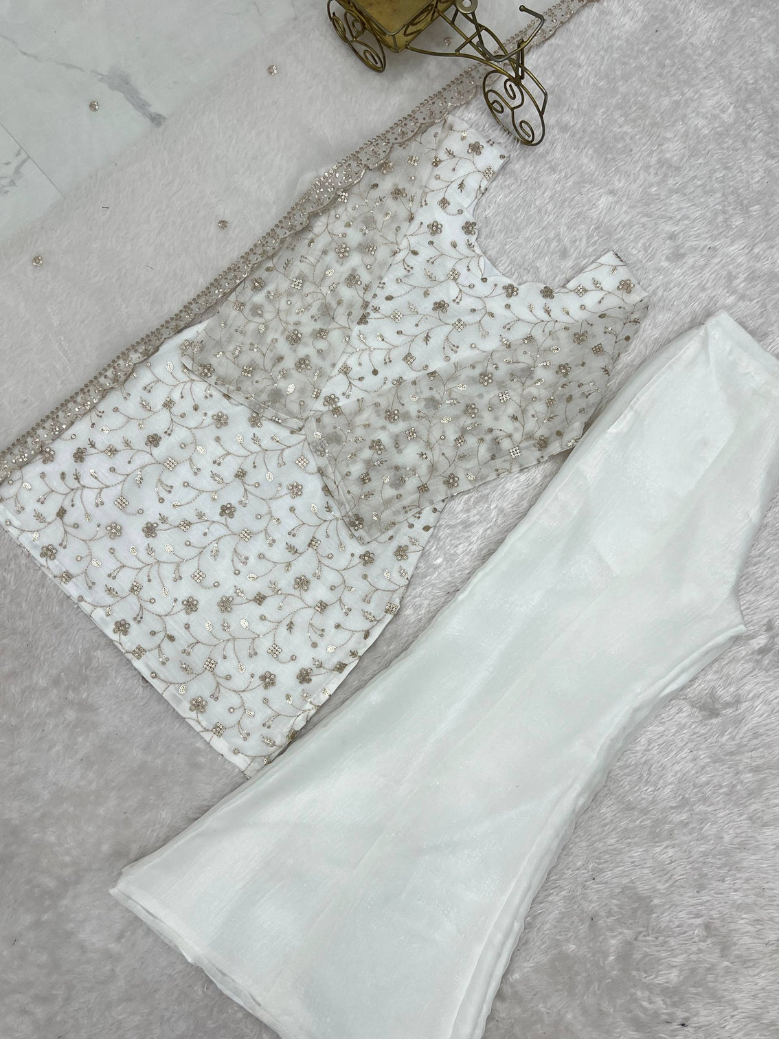 White Designer Fancy Kurta Set
