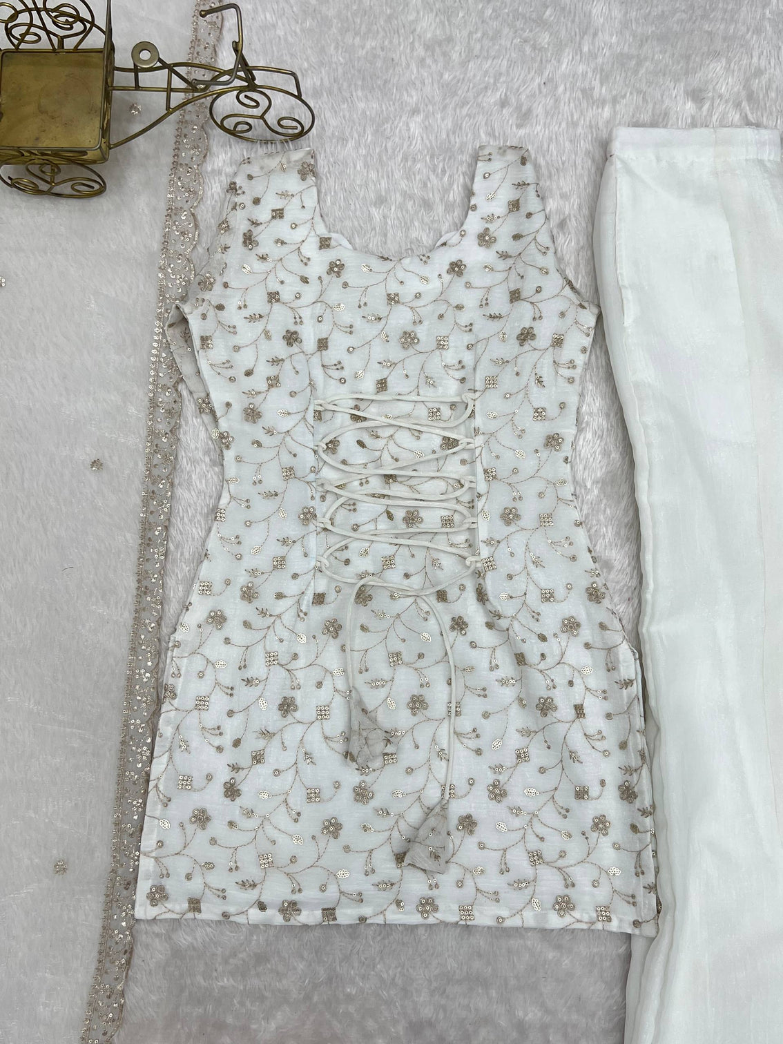 White Designer Fancy Kurta Set