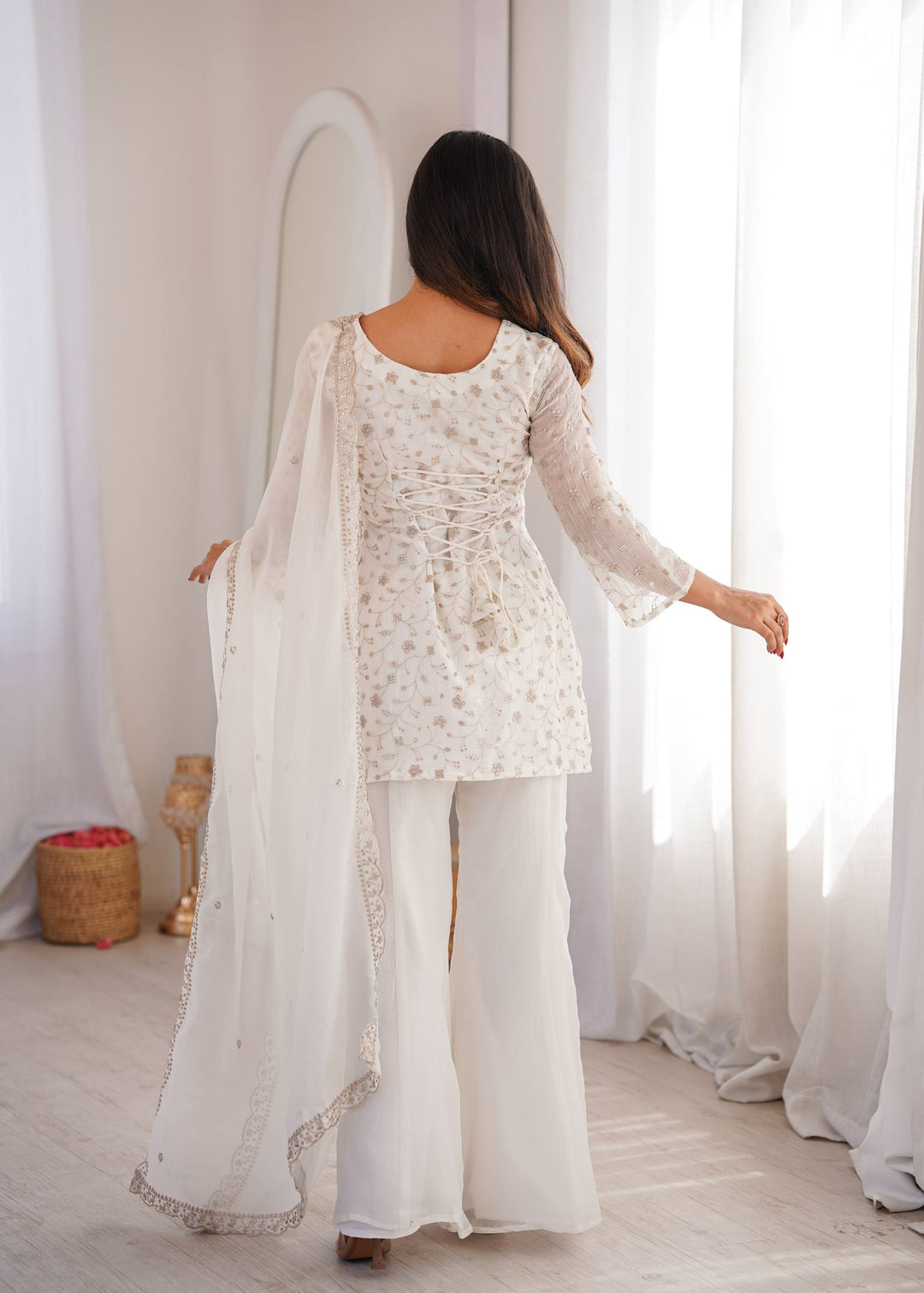 White Designer Fancy Kurta Set