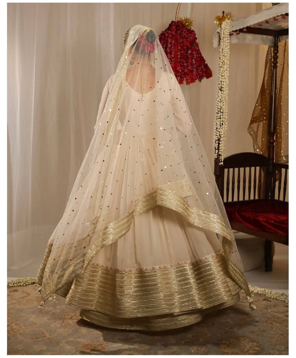 White Embroidered Anarkali Suit