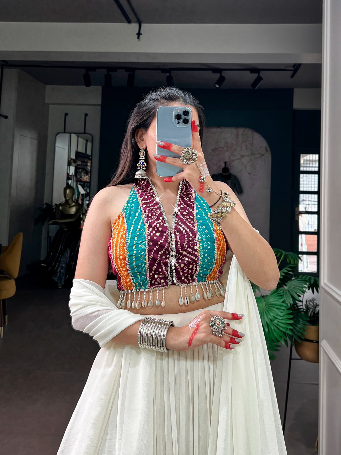 White Flair Lehenga Choli with Blouse