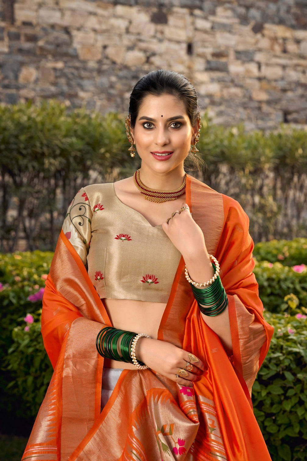 White Jacquard Silk Paithani Lehenga Choli