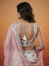 Organza Swarovski stones Embroidered Lehenga Choli with Dupatta