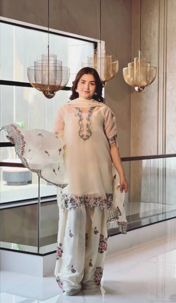 White Royal Farshi Palazzo Set