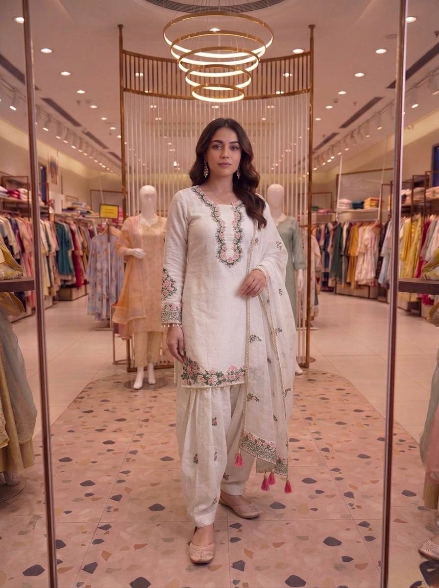 White Royal Farshi Palazzo Set
