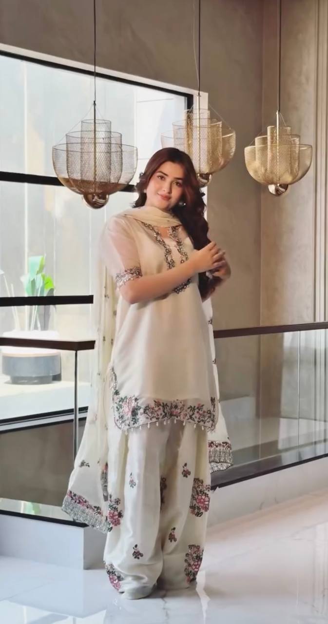 White Royal Farshi Palazzo Set