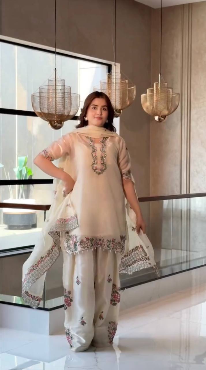 White Royal Farshi Palazzo Set