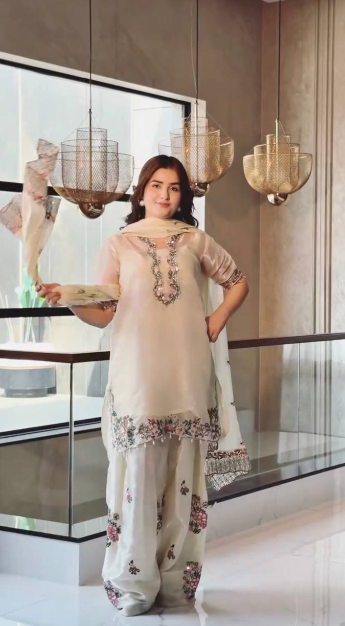 White Royal Farshi Palazzo Set