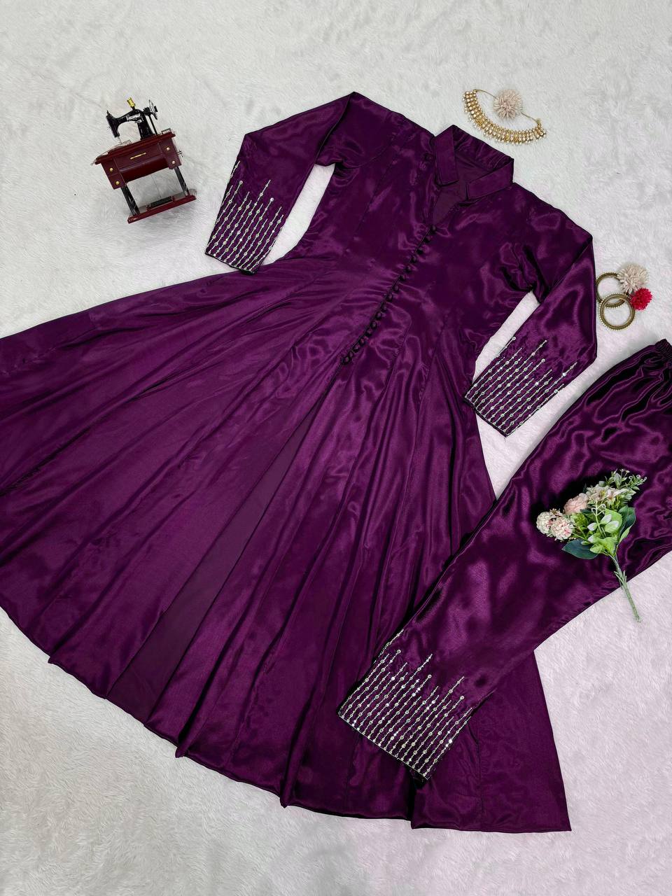 Wine Elegant Chinon Silk Ensemble – Perfect for Every Occasion!