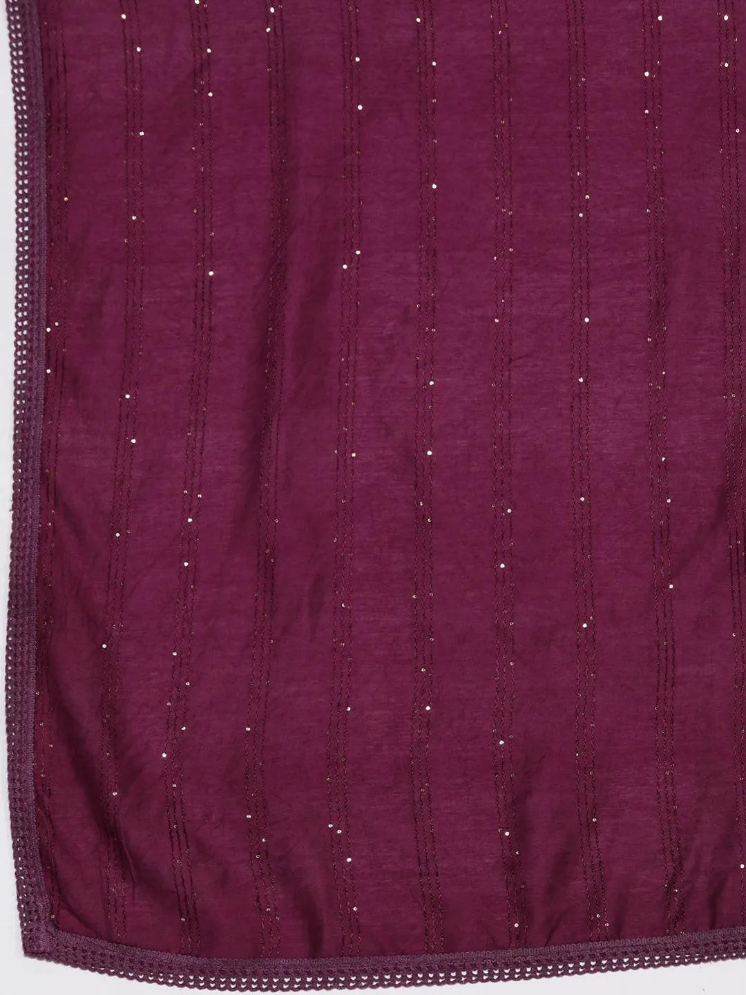 Mameraa Wine Embroidered Silk Blend Straight Suit With Dupatta