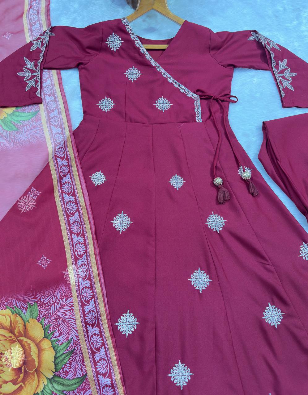 Wine Luxury Designer Anarkali Suit Set