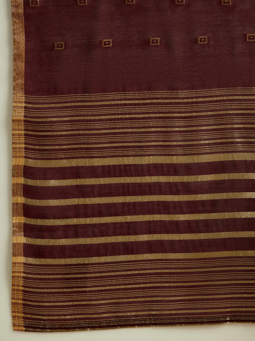 Mameraa Wine Woven Design Chanderi Silk Straight Suit With Dupatta