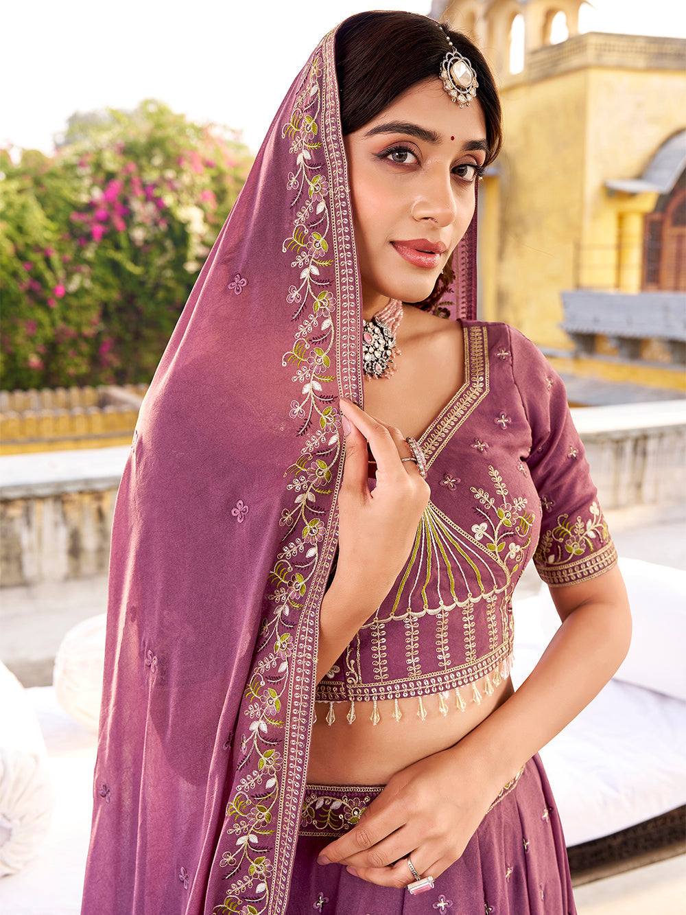 Lavender color chocolate crush chaniya choli