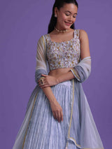 Wonderful Lavender Sequins Net Engagement Wear Lehenga Choli