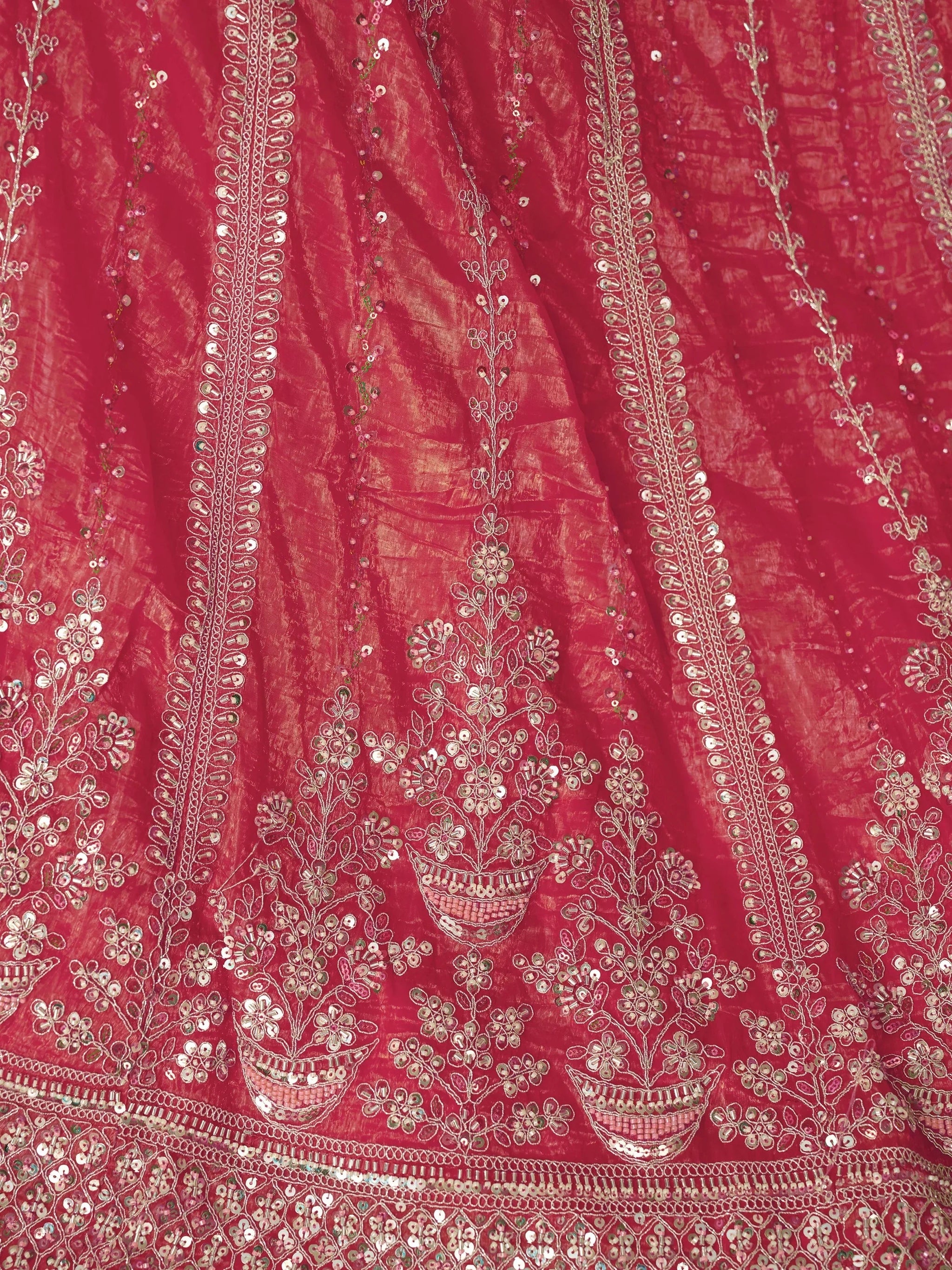 Wonderful Pink Sequins Silk Reception Wear Lehenga Choli With Dupatta