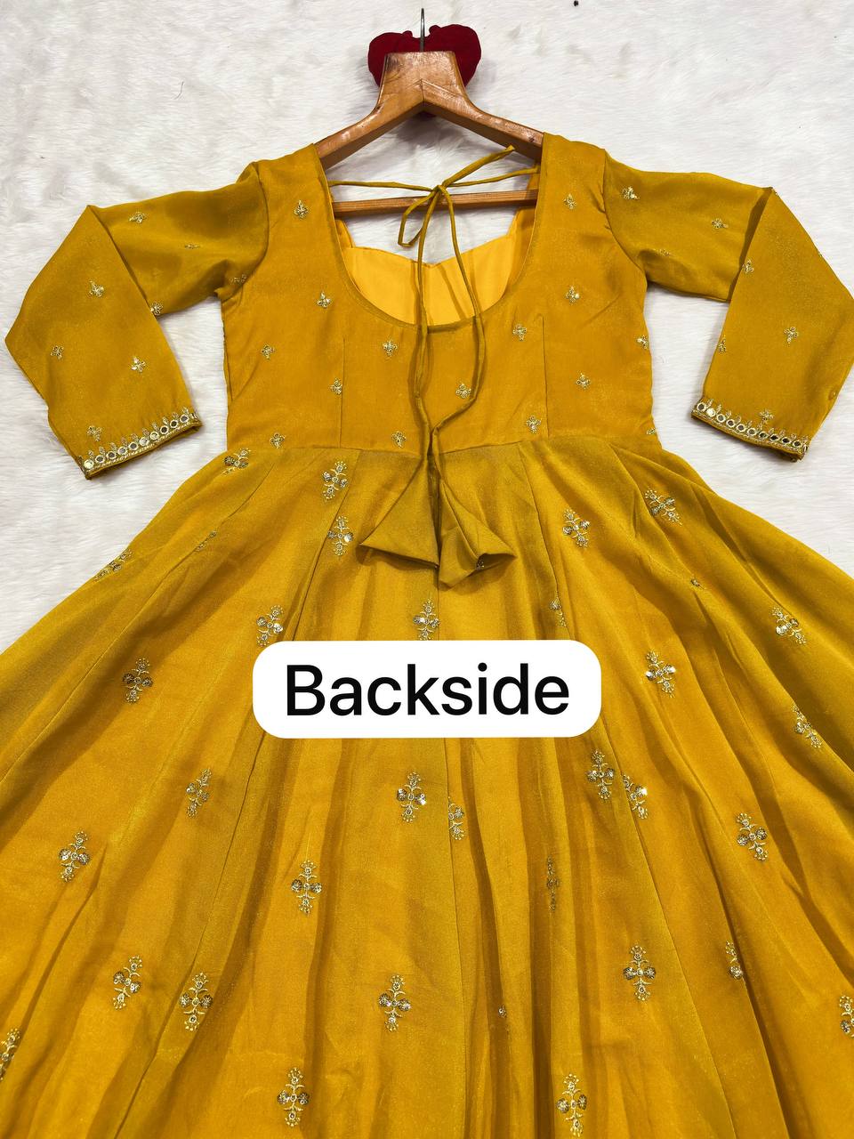 Yellow Anarkali Suit with Heavy Embroidery work
