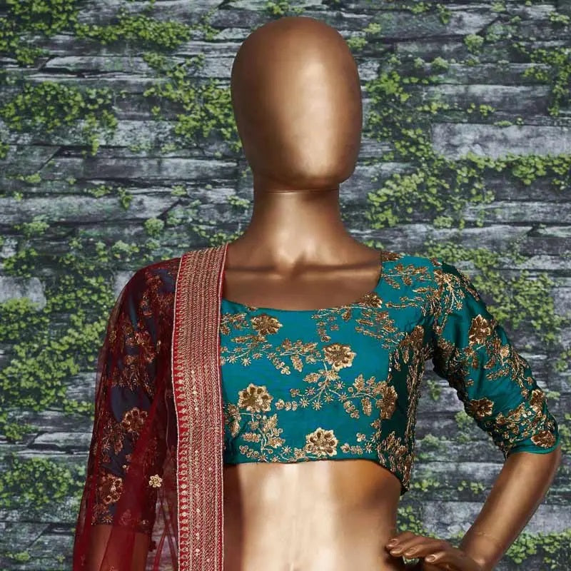 Yellow banarasi silk wedding lehenga