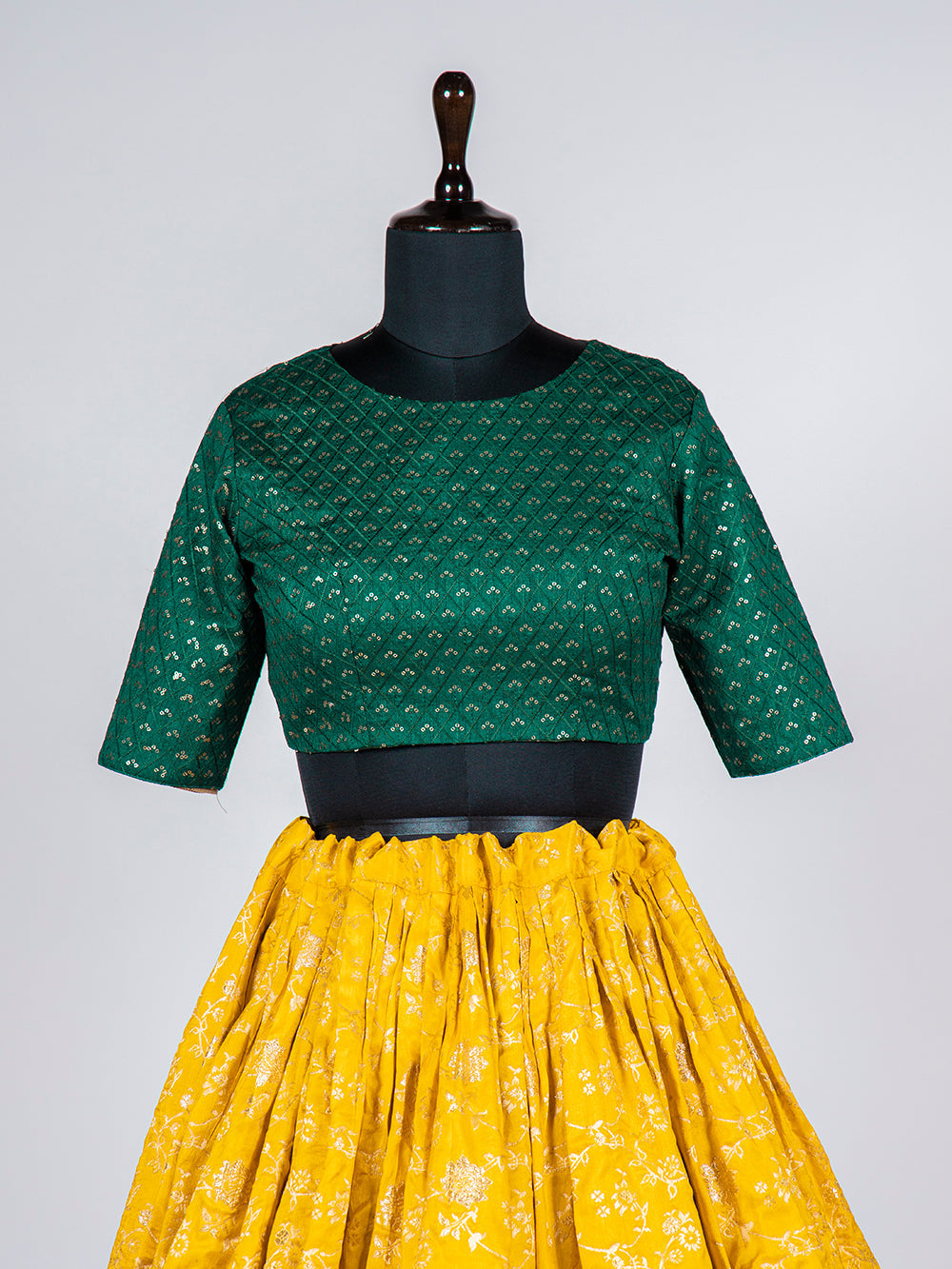 Yellow Color Weaving work Jacquard Lehenga Choli