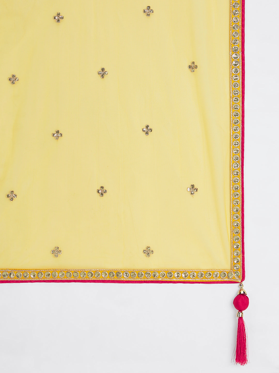 Yellow colour Organza Floral design digital print Semi-Stitched Lehenga choli & Dupatta