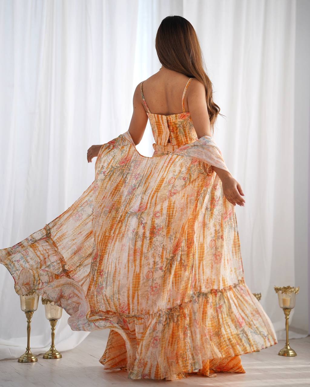 Yellow Georgette Shrug Palazzo Set