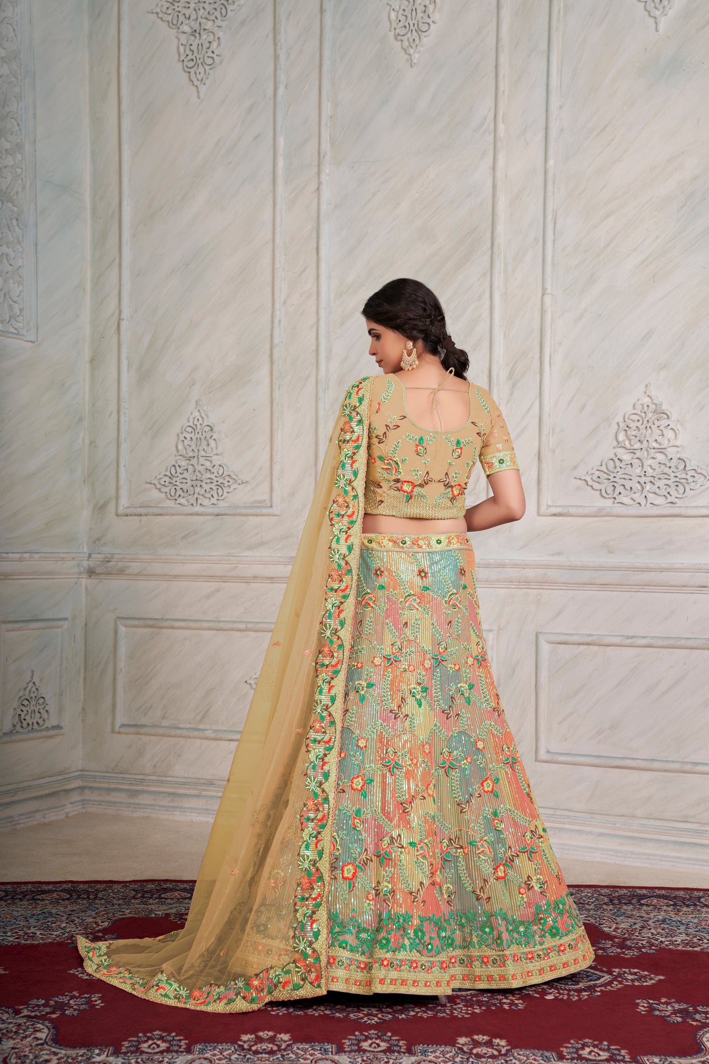 Mesmerizing Yellow Lehenga Choli Set - Embroidered Elegance