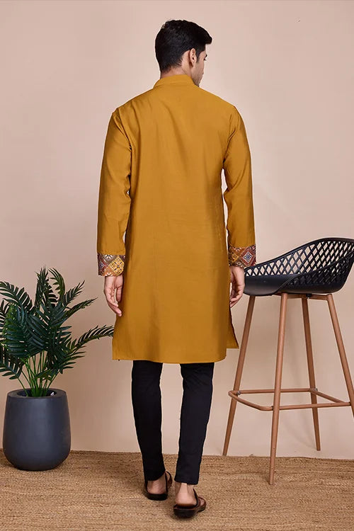 Yellow Men's Designer Kurta - Latest Festival Collection