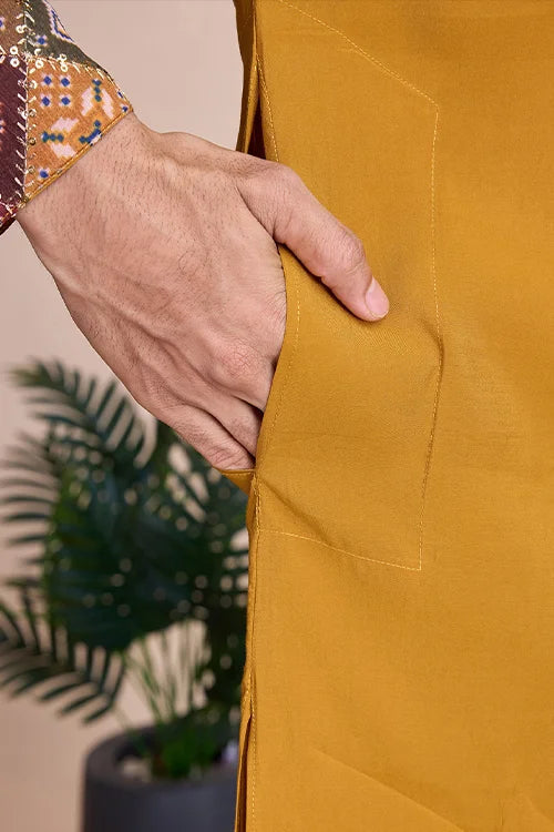 Yellow Men's Designer Kurta - Latest Festival Collection