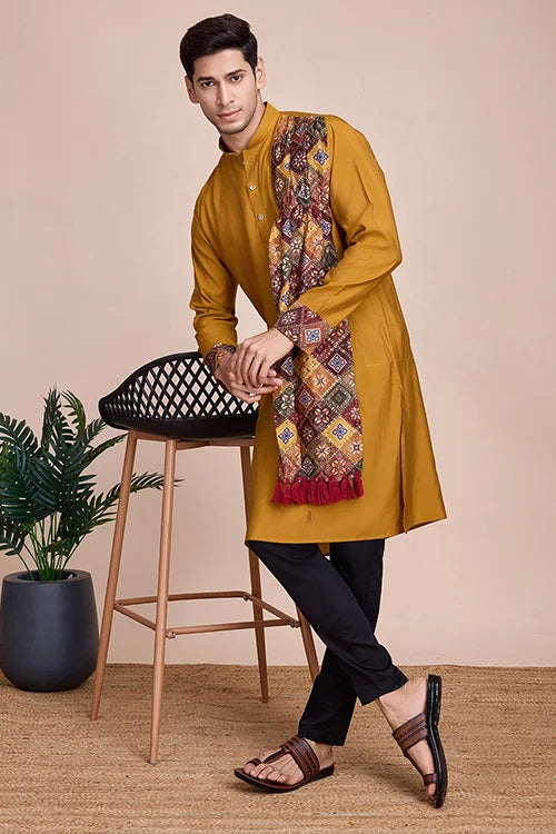 Yellow Men's Designer Kurta - Latest Festival Collection