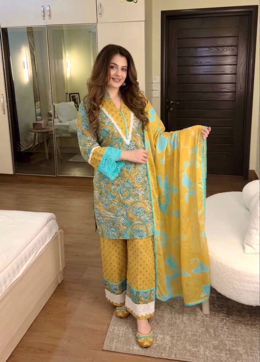 Yellow Printed Farshi Palazzo Set