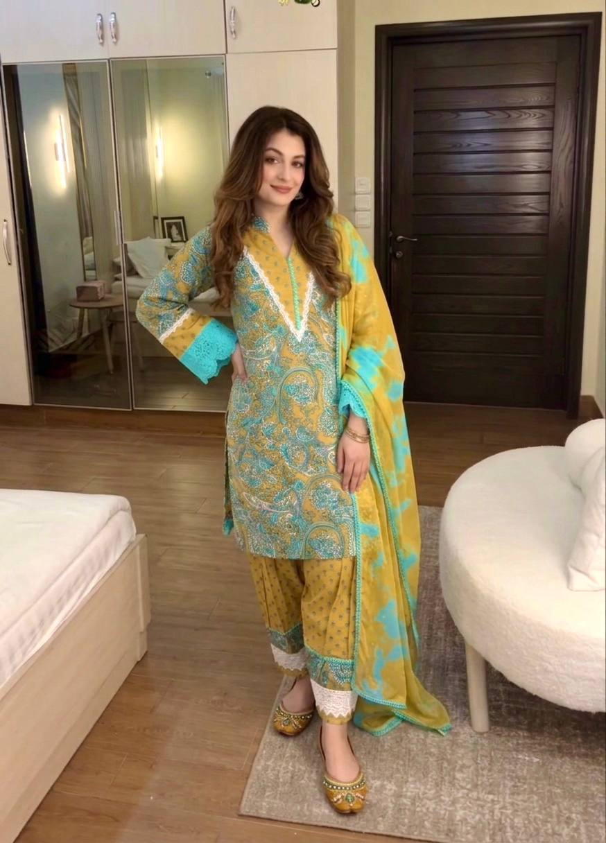 Yellow Printed Farshi Palazzo Set
