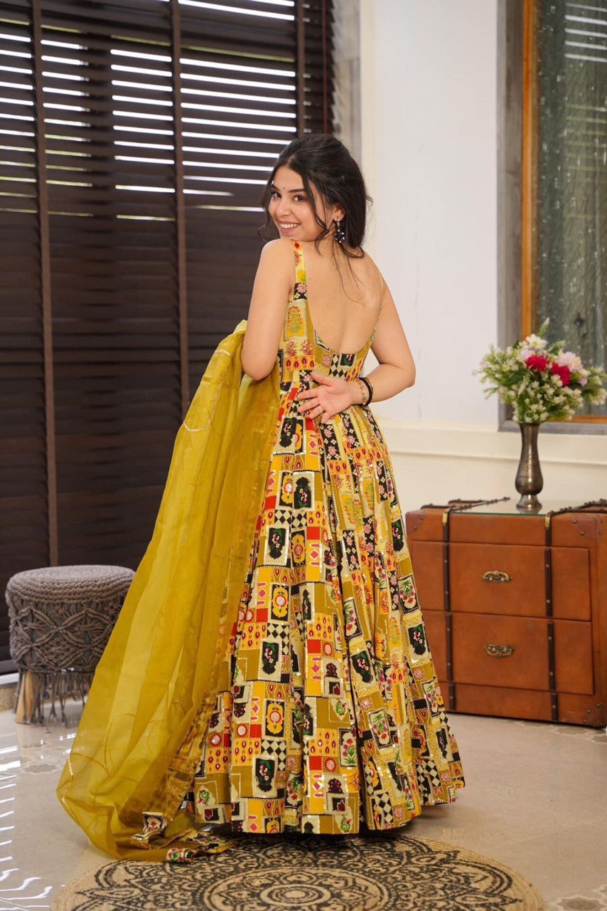 Yellow Exclusive Anarkali Gown – Elegance Meets Modernity