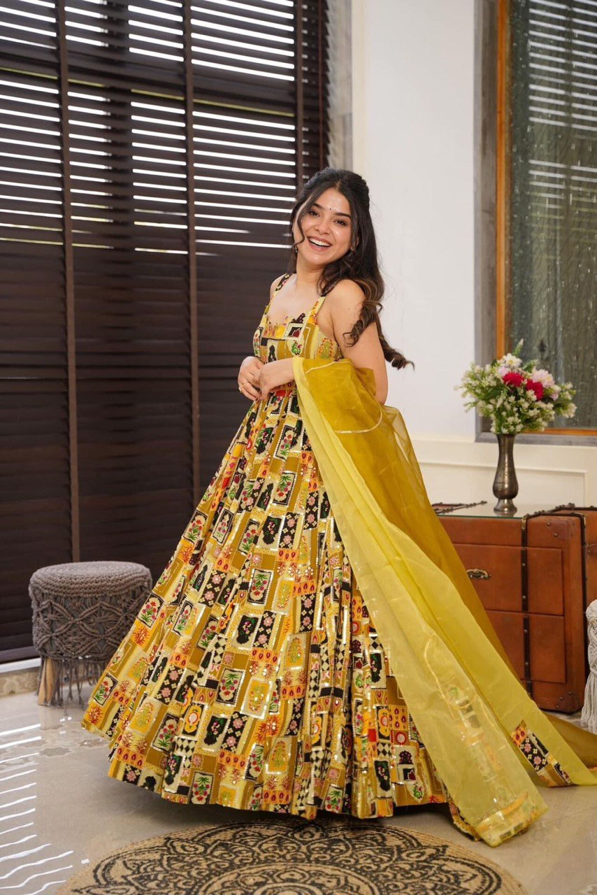 Yellow Exclusive Anarkali Gown – Elegance Meets Modernity