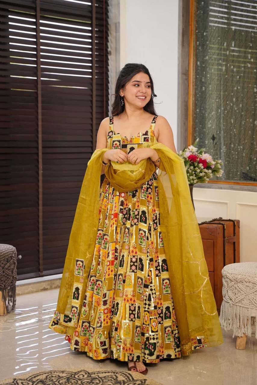 Yellow Exclusive Anarkali Gown – Elegance Meets Modernity