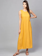Libas Yellow Striped Rayon Dress With Jacket