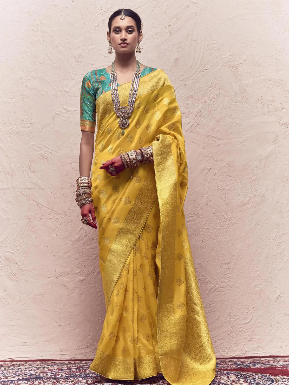 Yellow Woven Banarasi Art Silk Designer Saree