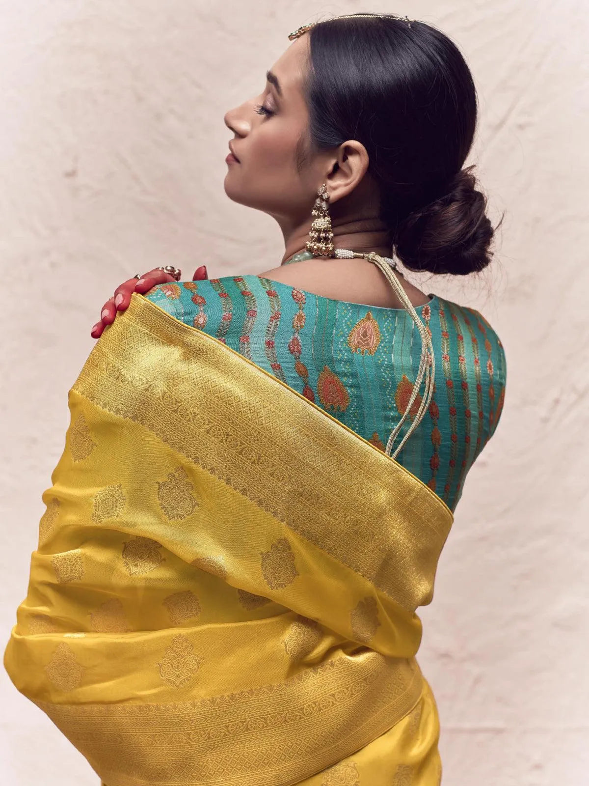 Yellow Woven Banarasi Art Silk Designer Saree