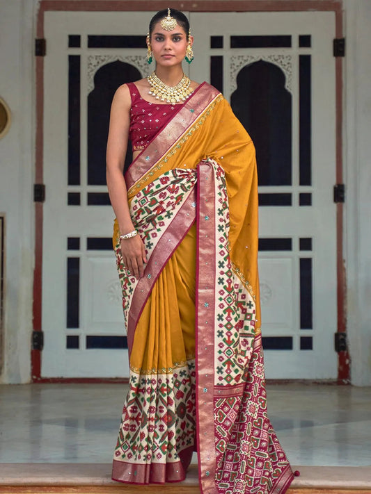 Yellow Woven Patola Silk Saree