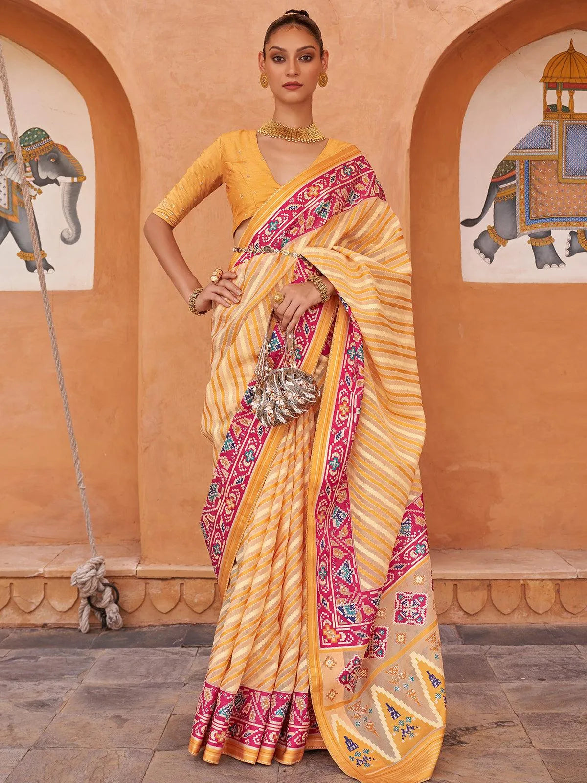 Yellow Woven Patola Silk Saree