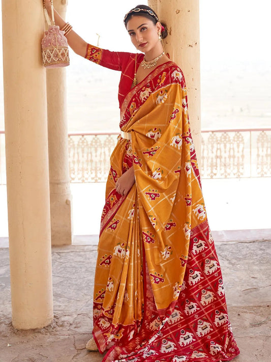 Yellow Woven Patola Silk Saree