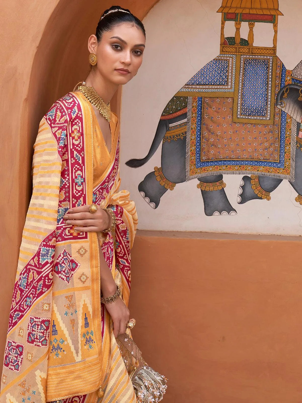 Yellow Woven Patola Silk Saree