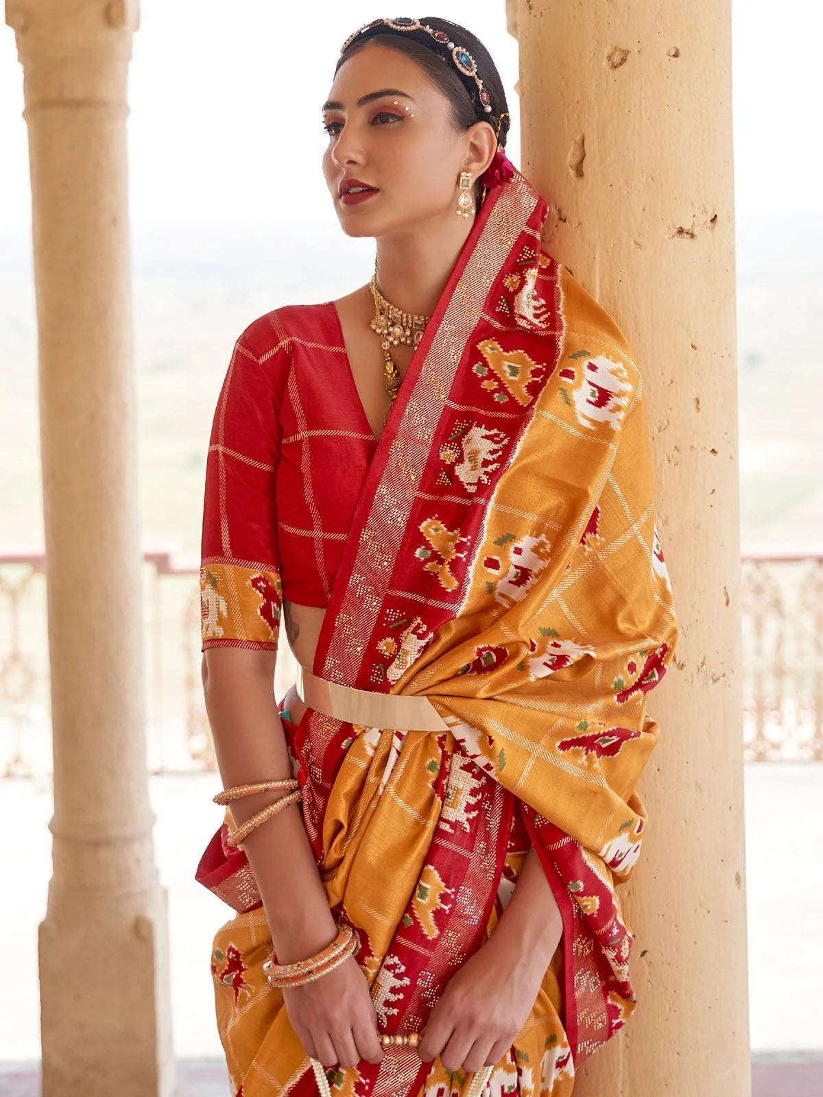 Yellow Woven Patola Silk Saree