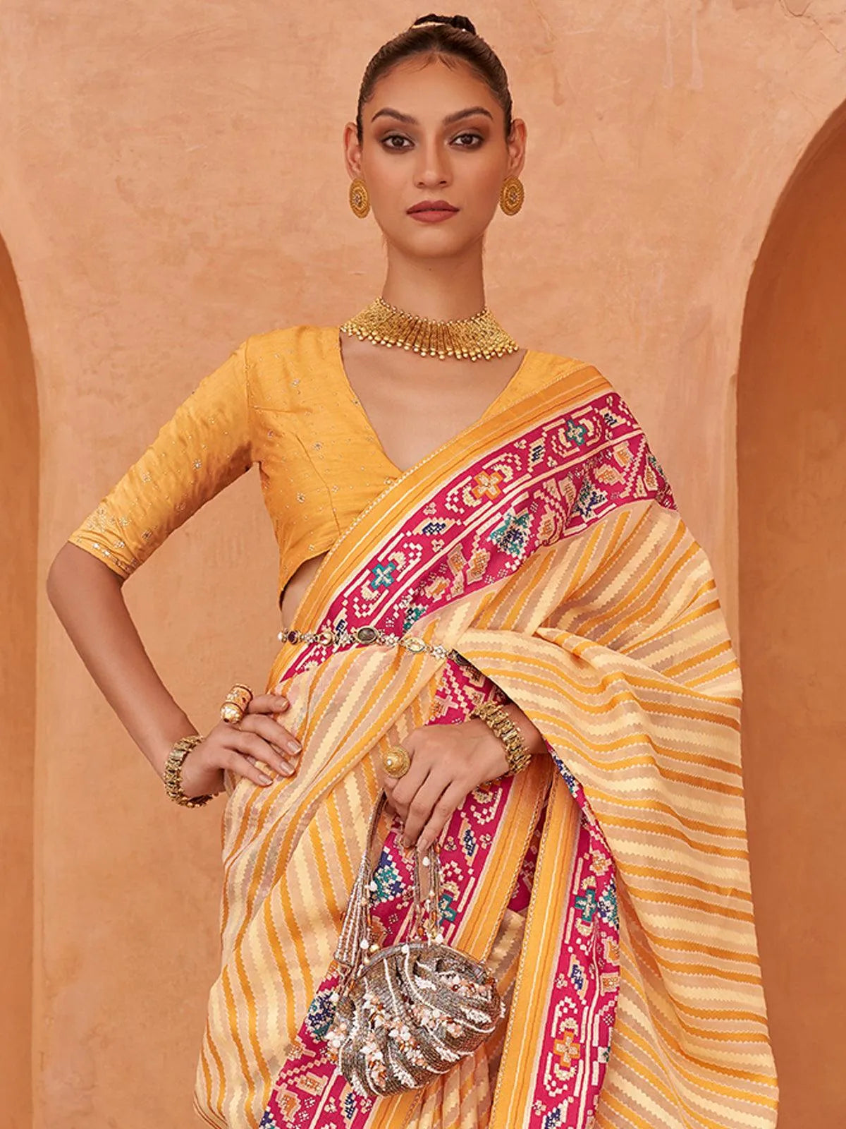 Yellow Woven Patola Silk Saree