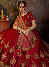 Fantastic Maroon Color Satin Base Designer Lehenga Choli