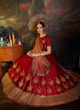 Fantastic Maroon Color Satin Base Designer Lehenga Choli