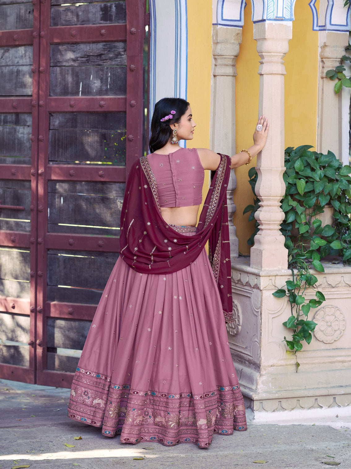 Traditional wear star georgette lehenga