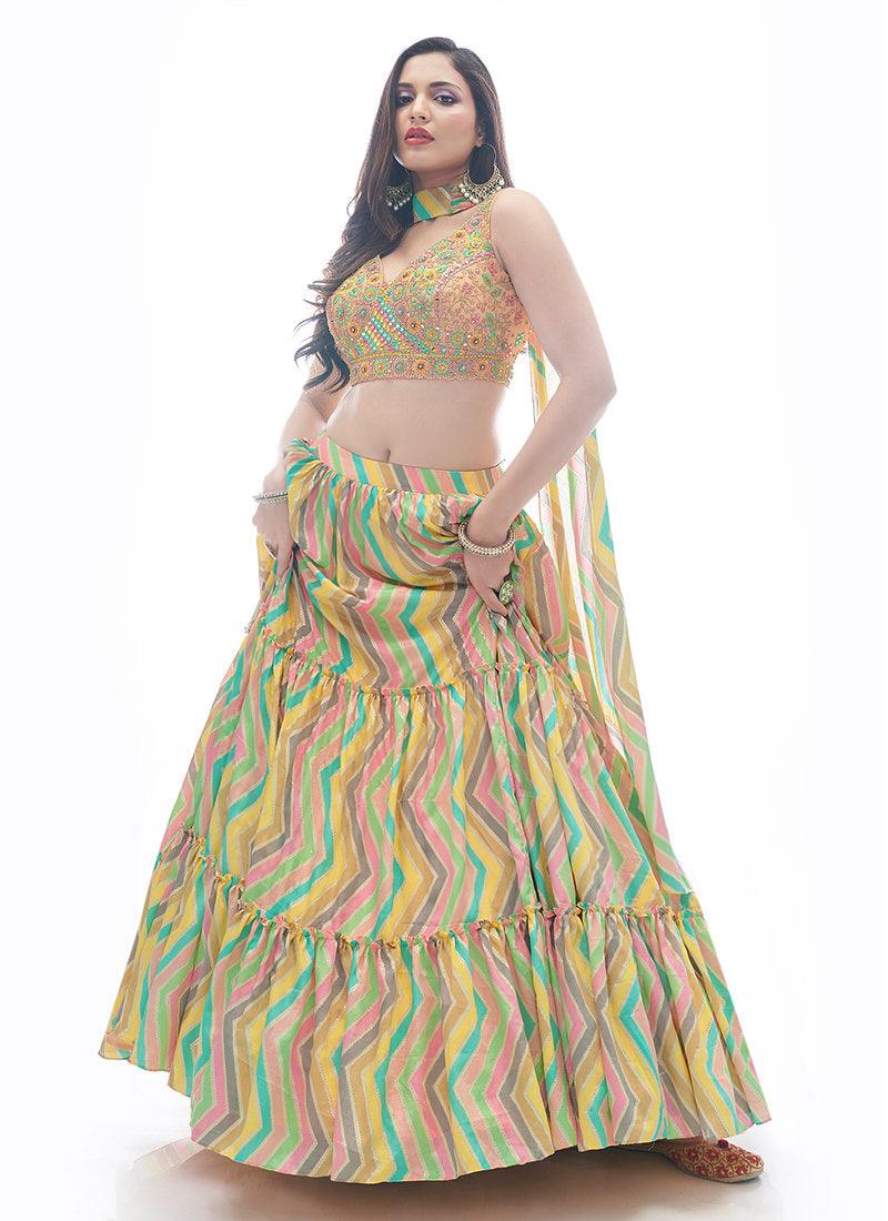 Zig-Zag Pattern Designer Printed Lehenga