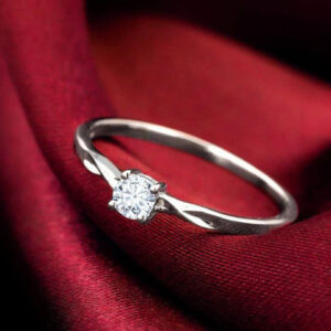 Mameraa Cubic Zirconia Studded Solitaire Finger Ring - Image 1