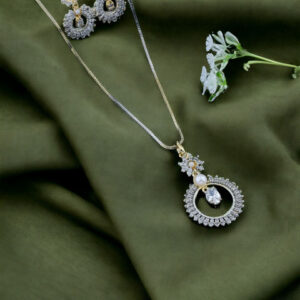 Mameraa Dual-Plated Cubic Zirconia Stone-Studded Jewellery Set - Image 1
